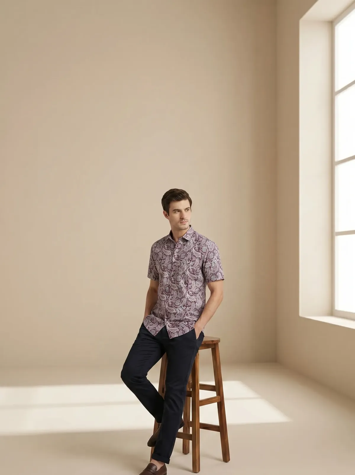 Red Abstract Cotton Shirt