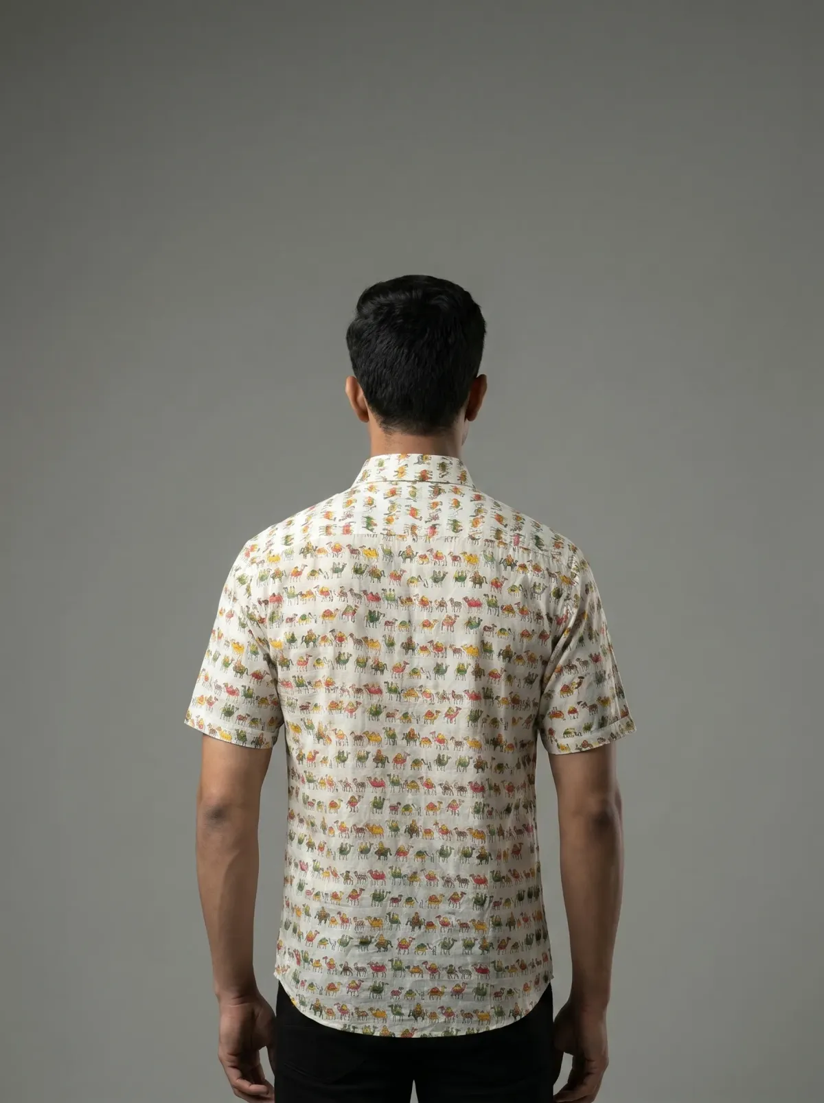 Multicolor Camel print Cotton Shirt