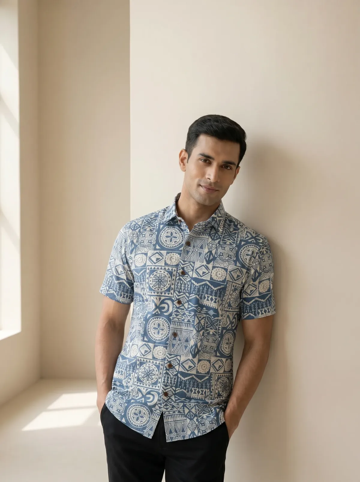 Abstract Pattern Cotton Shirt