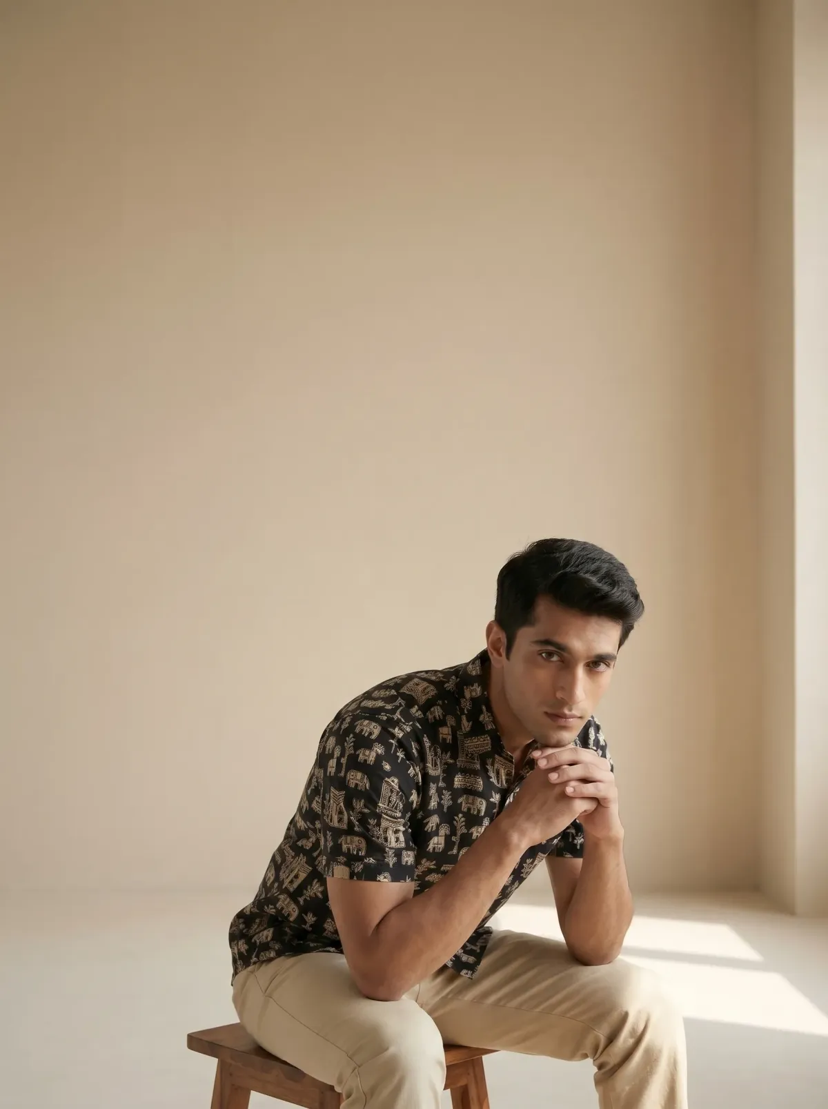Tribal Black&White Cotton Shirt