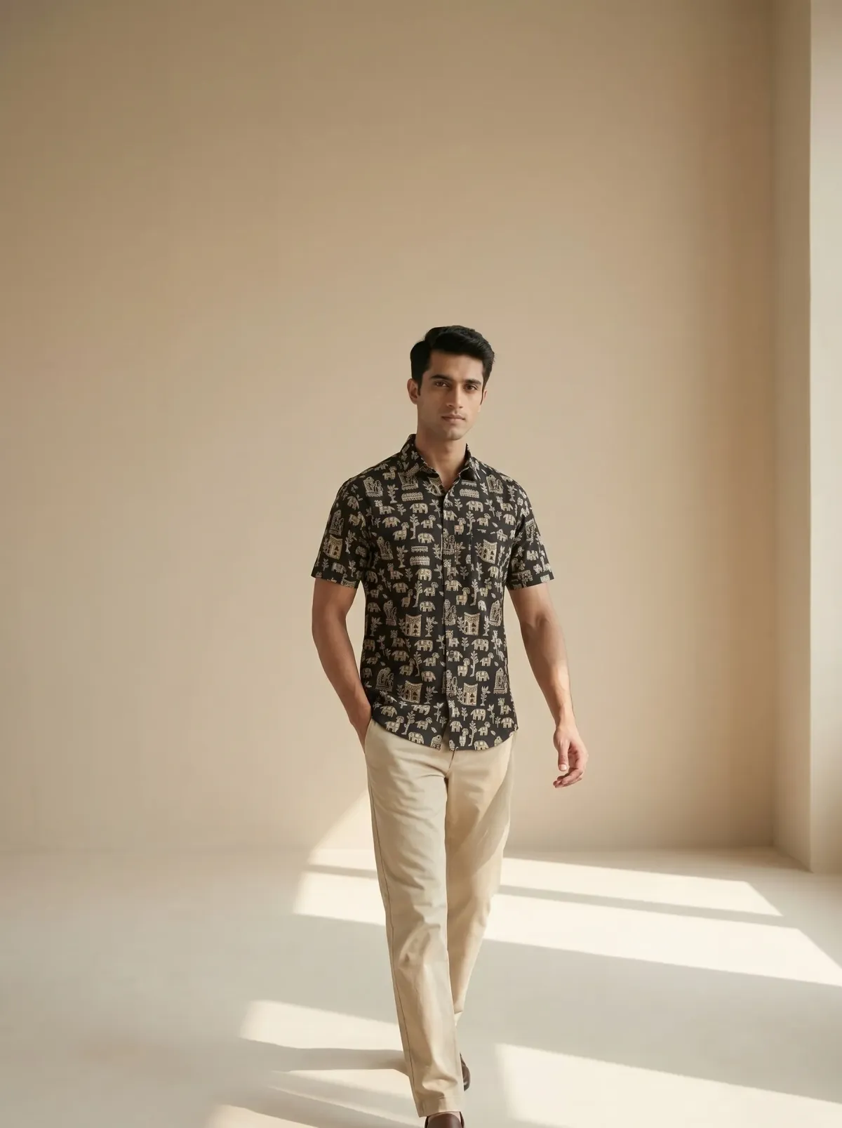 Tribal Black&White Cotton Shirt