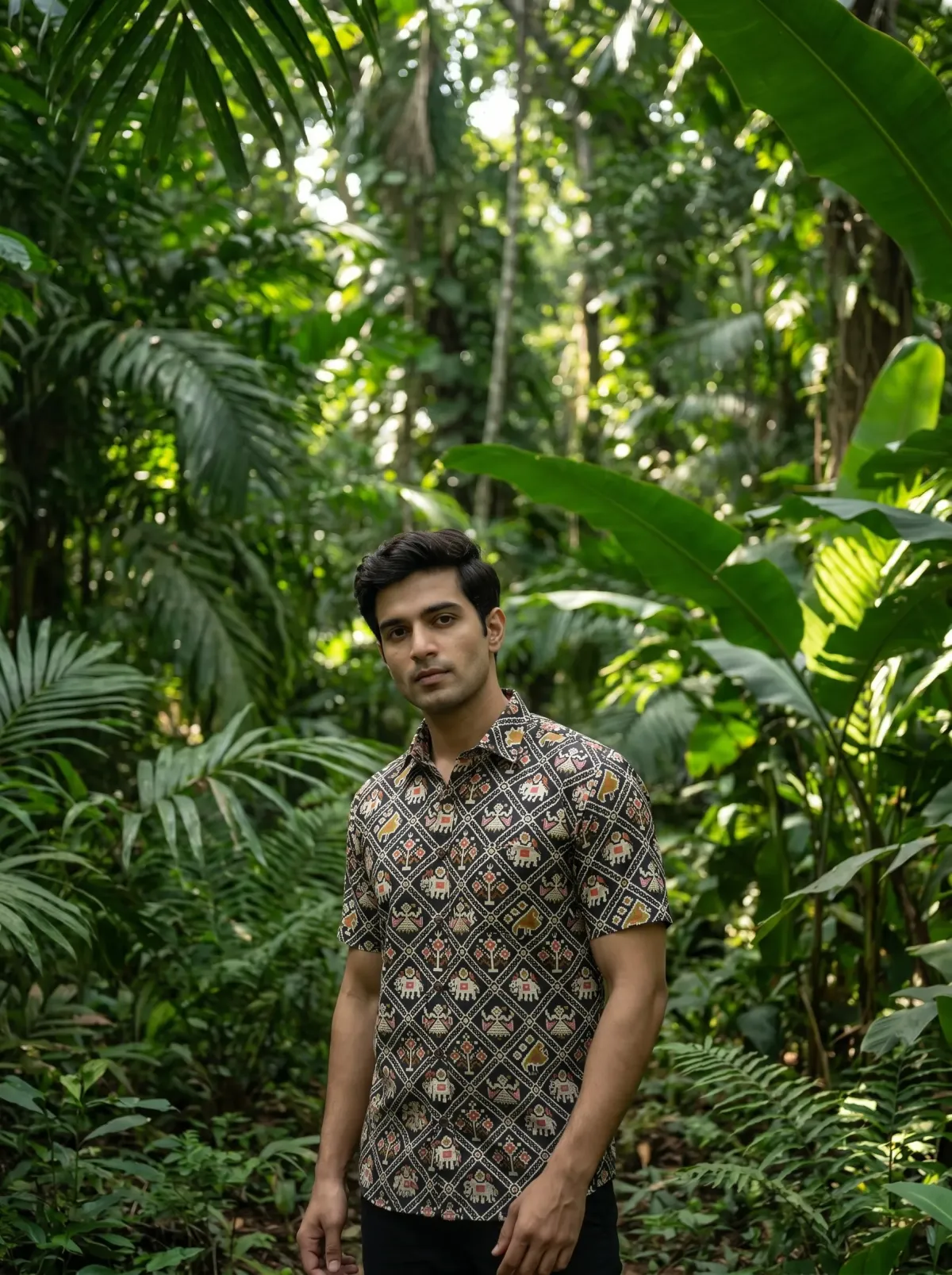 Tribal Black Cotton Shirt